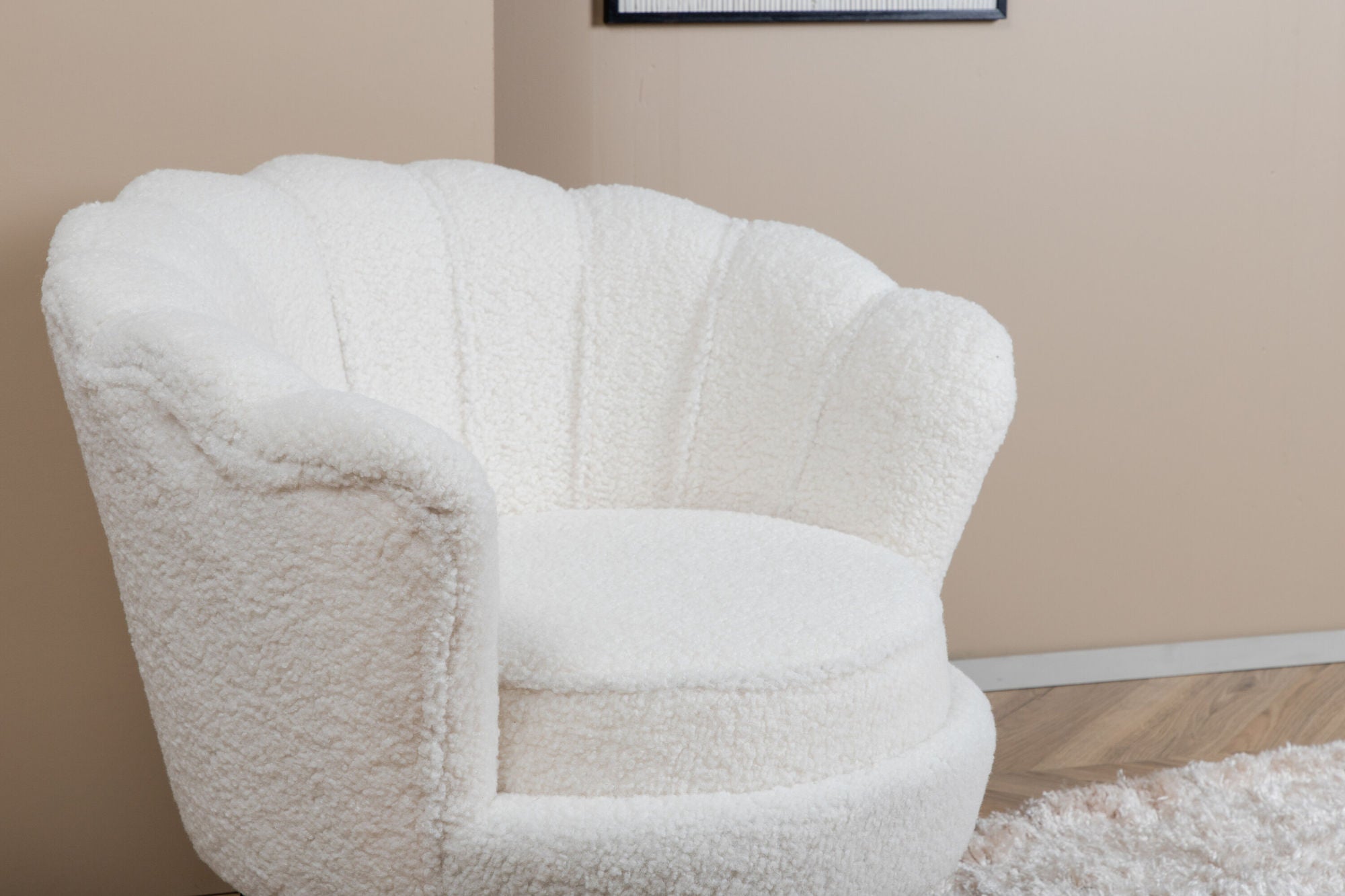 Poltrona Calais Teddy Bianco e Nero