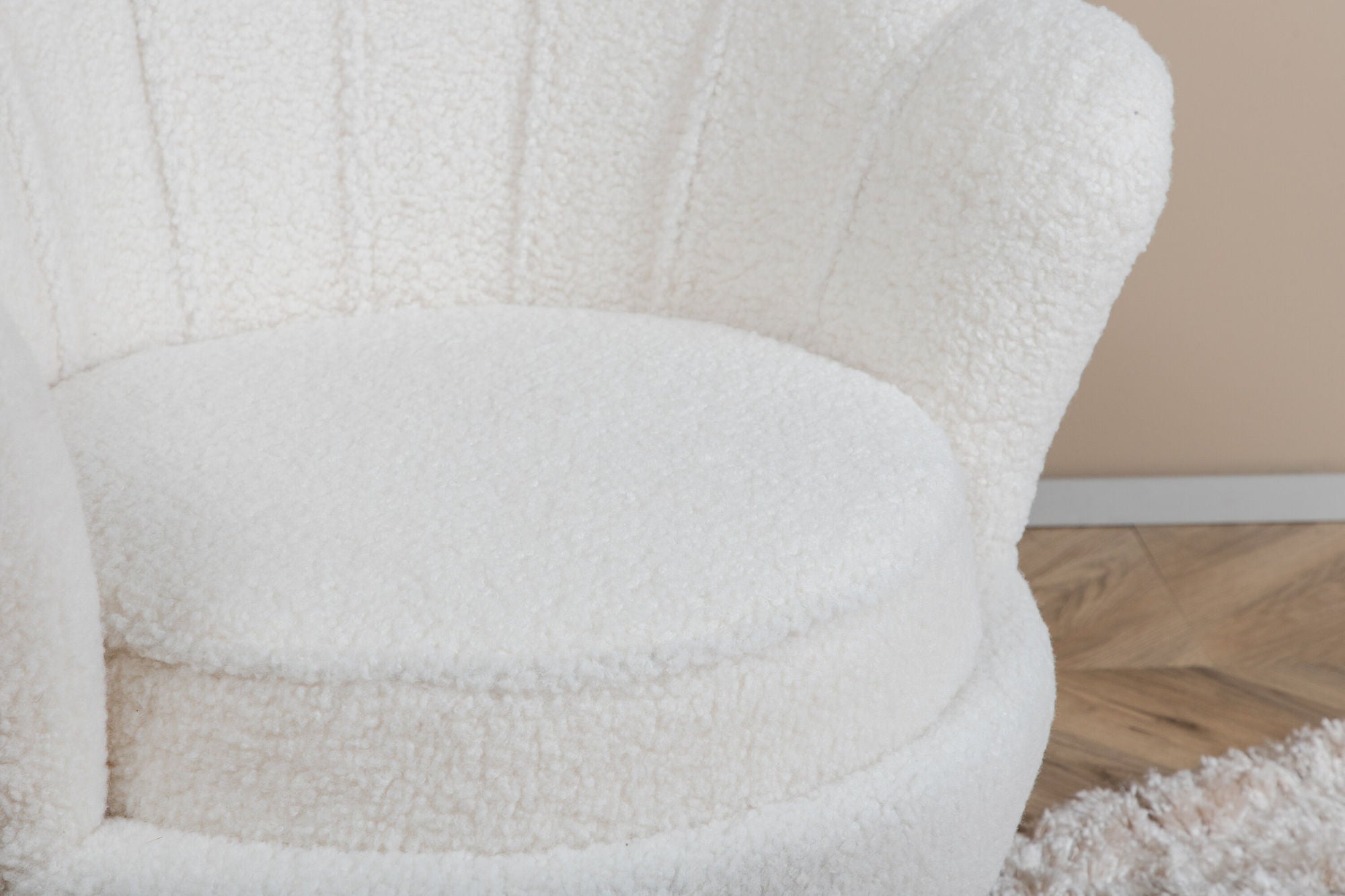 Poltrona Calais Teddy Bianco e Nero