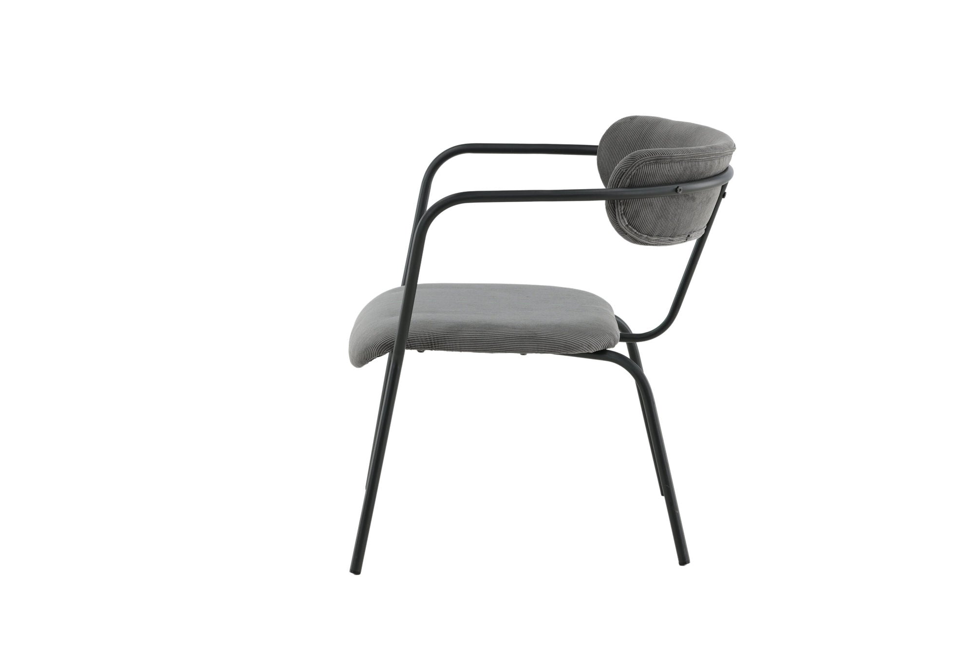 Poltrona Duffy – Singola con Struttura Nera e Rivestimento in Corduroy Grigio