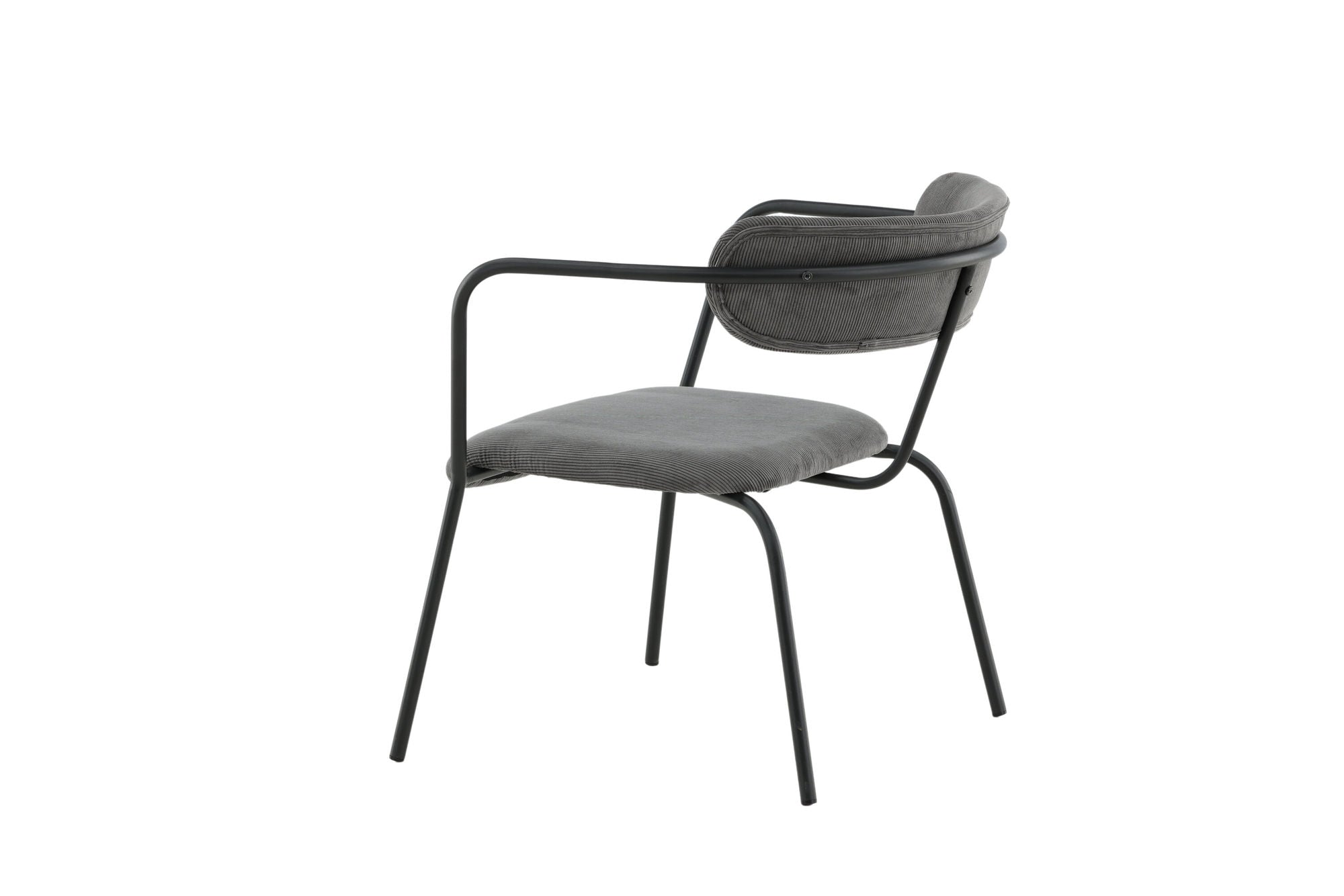 Poltrona Duffy – Singola con Struttura Nera e Rivestimento in Corduroy Grigio