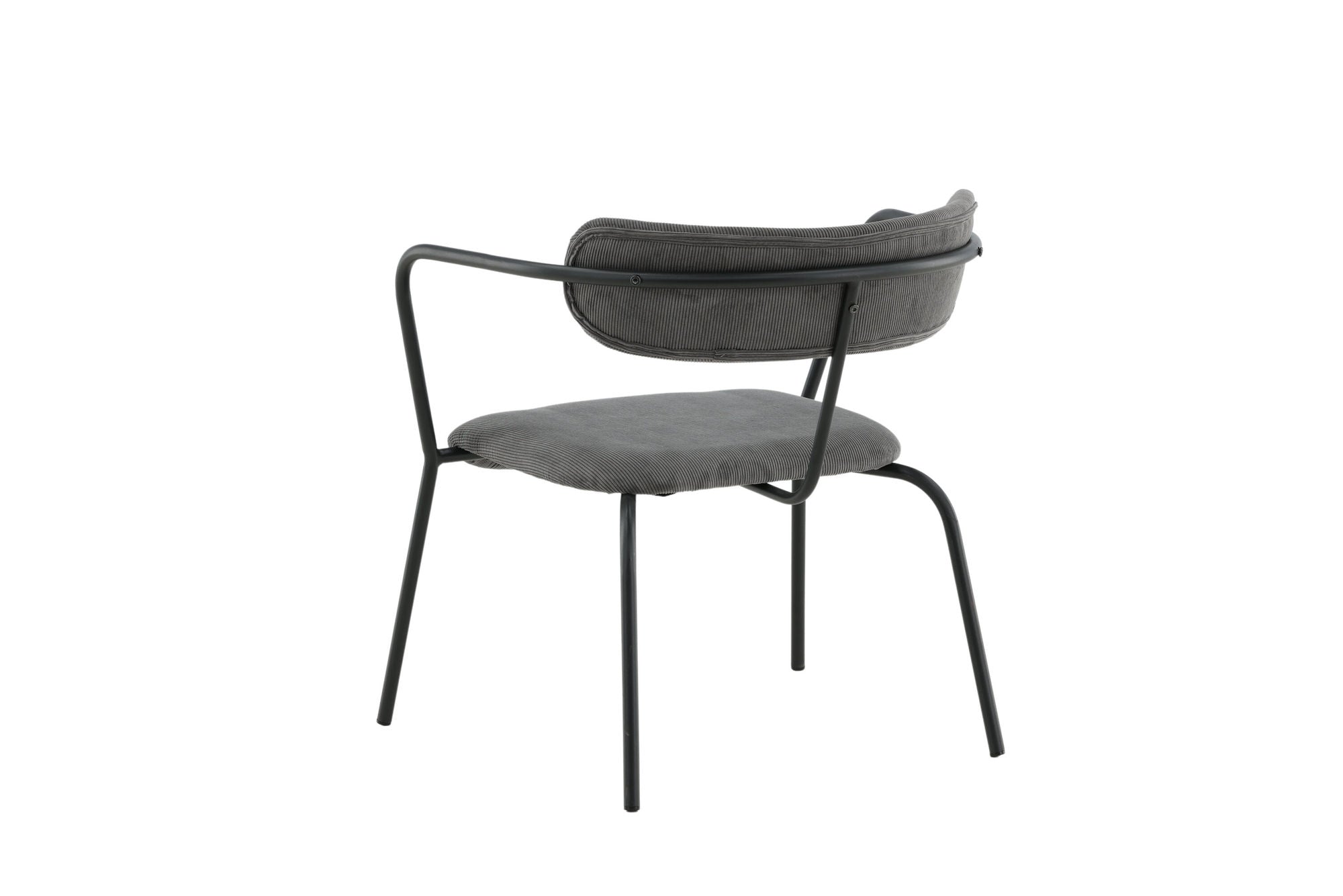 Poltrona Duffy – Singola con Struttura Nera e Rivestimento in Corduroy Grigio