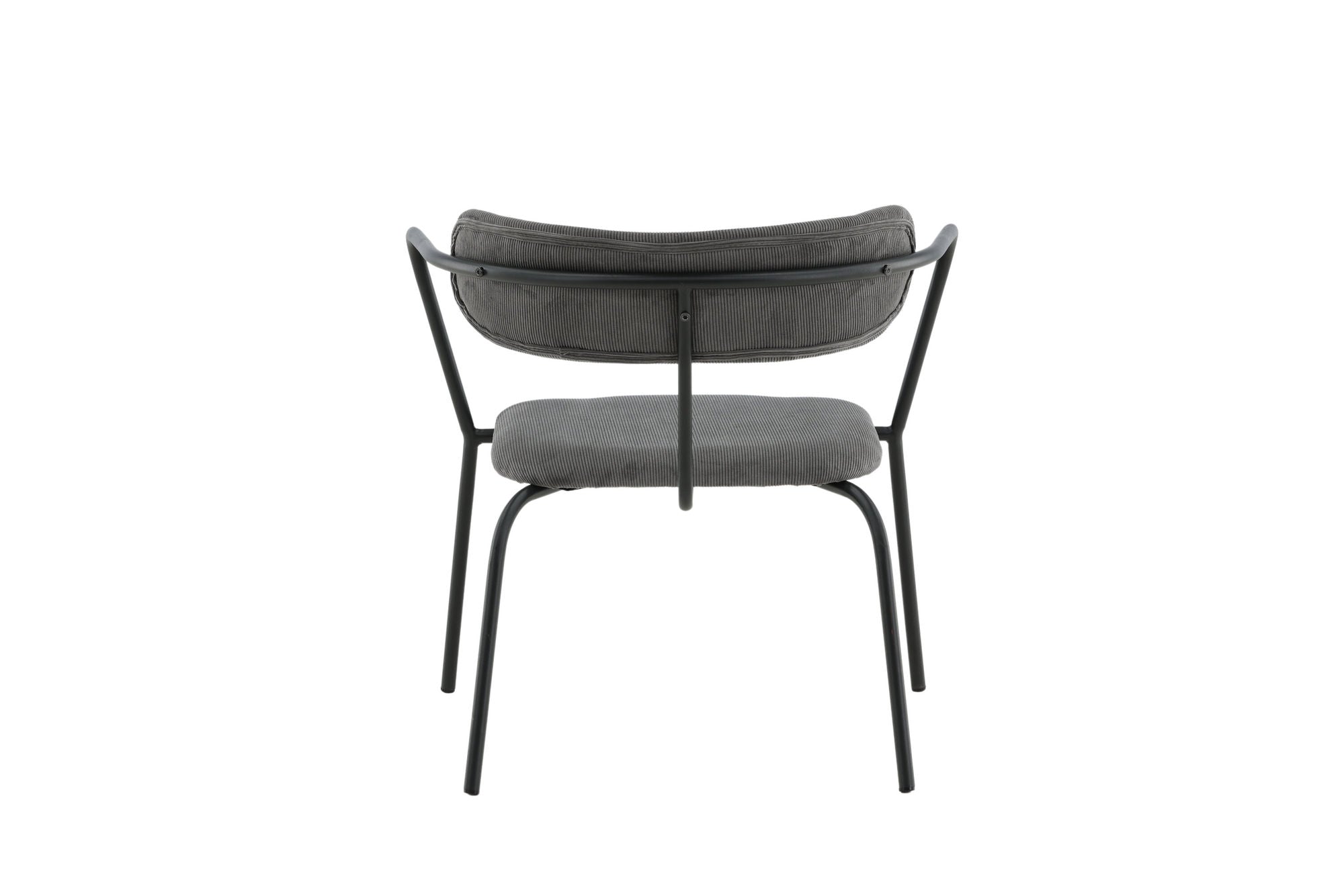 Poltrona Duffy – Singola con Struttura Nera e Rivestimento in Corduroy Grigio