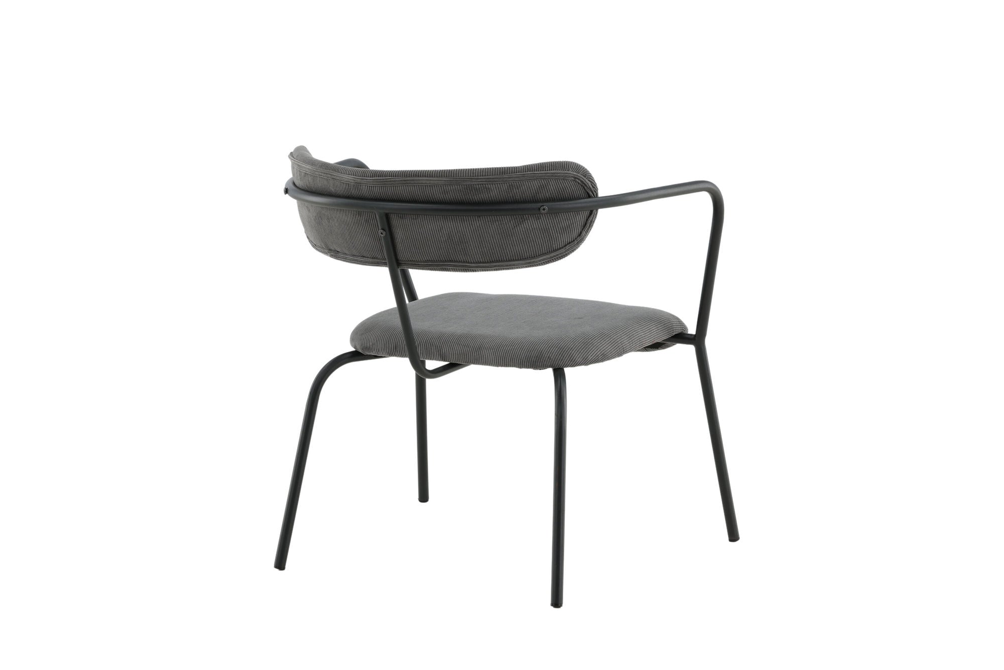 Poltrona Duffy – Singola con Struttura Nera e Rivestimento in Corduroy Grigio
