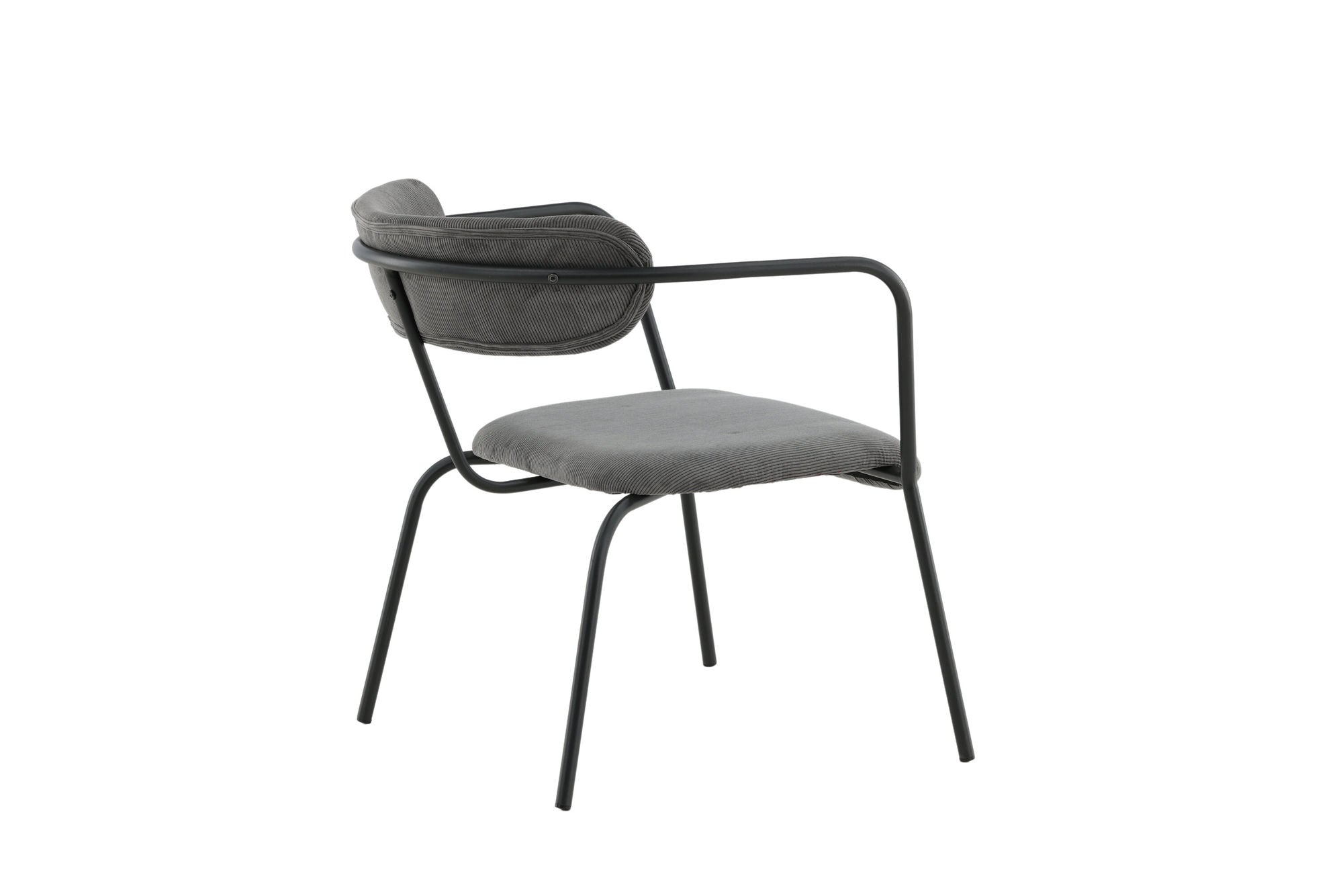 Poltrona Duffy – Singola con Struttura Nera e Rivestimento in Corduroy Grigio