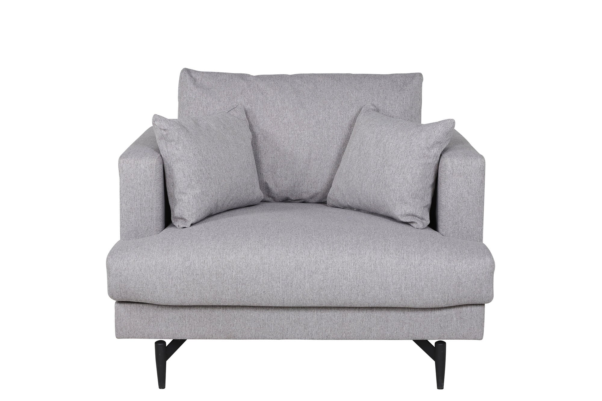 Poltrona Singola Sofia in Tessuto Grigio - Design Nordico Moderno