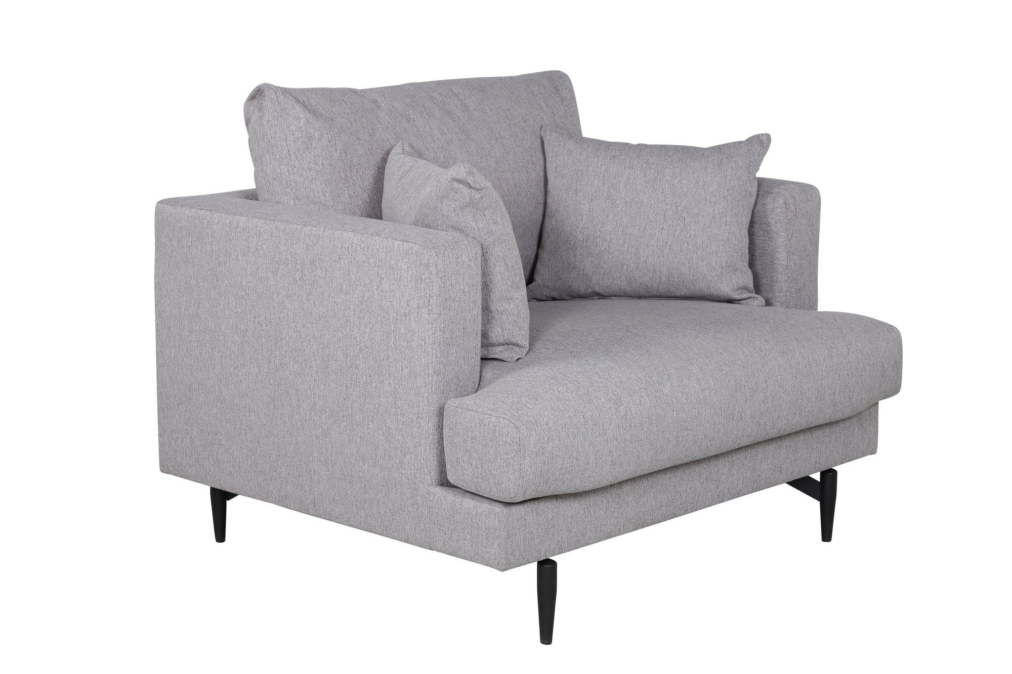 Poltrona Singola Sofia in Tessuto Grigio - Design Nordico Moderno