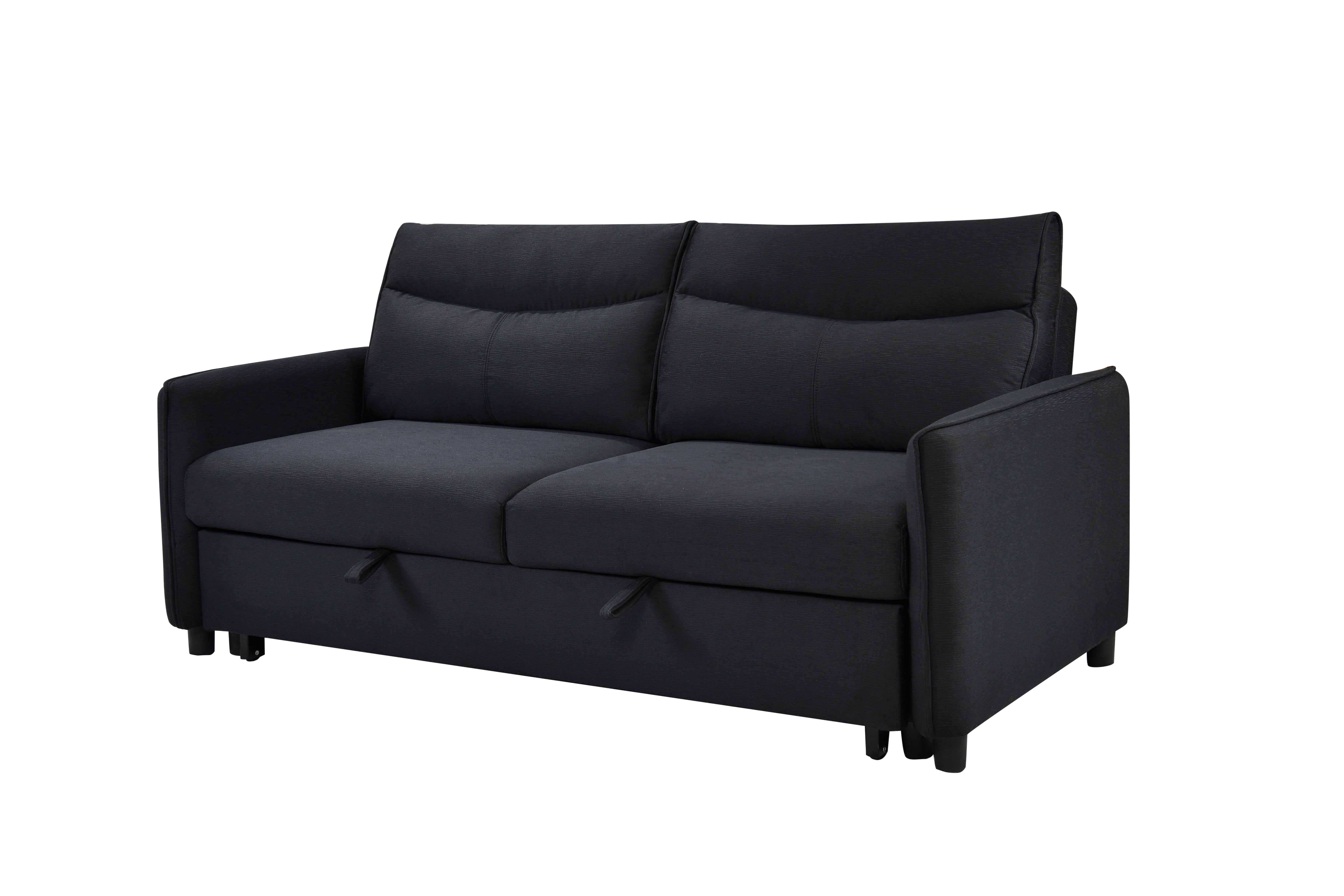 Divano Letto Convertibile 3 in 1 con Letto Estraibile Nero