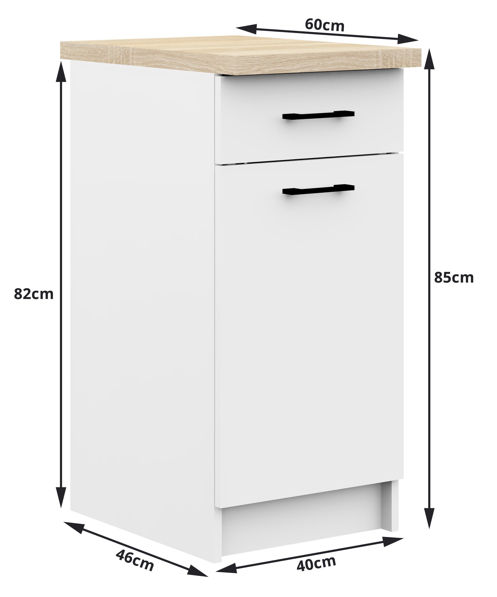 Set Cucina Luce 7 Elementi – Bianco 240x46x203 cm