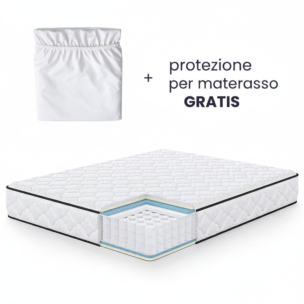 Materasso a Molle 160x200 cm H3 con Coprimaterasso