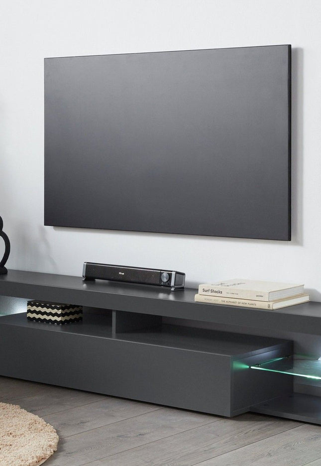 Porta TV ESSENTIAL 200 cm con 1 anta a ribalta.