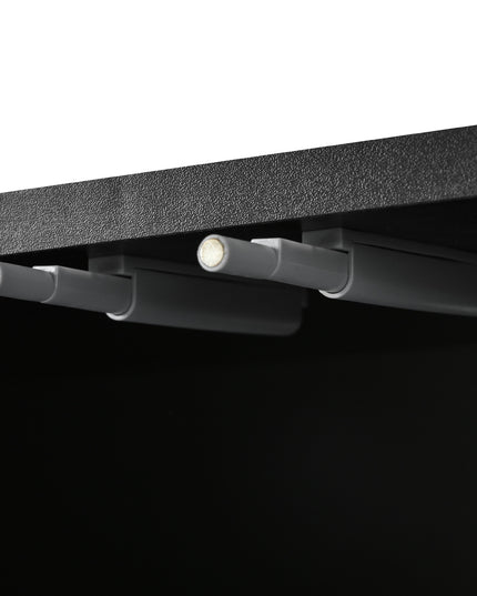 U-Can modern TV stand for TVs under 75 inches with a storage cabinet top marble pattern and circular stand