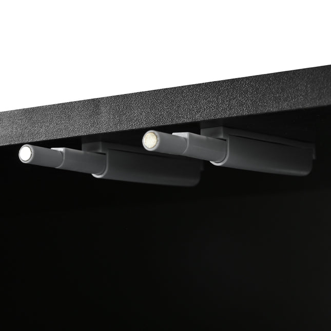 U-Can modern TV stand for TVs under 75 inches with a storage cabinet top marble pattern and circular stand