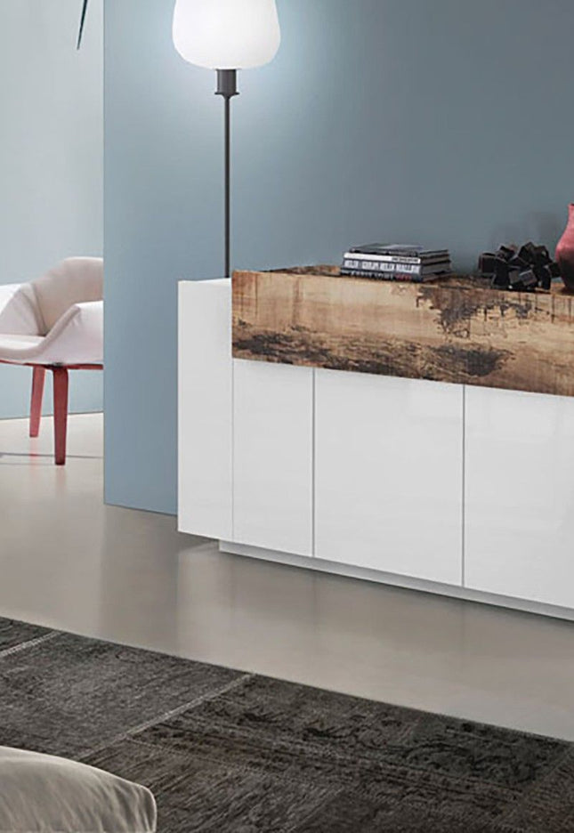 Credenza CORO 200 cm 4 ante battenti + 1 anta a ribalta.