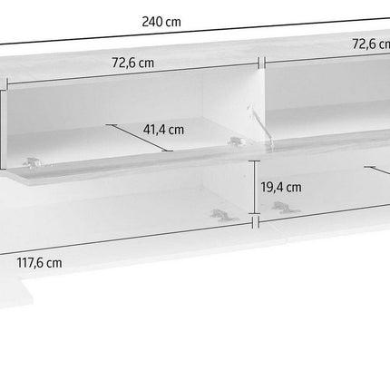 Porta tv CORO 240 cm 3 ante a ribalta.