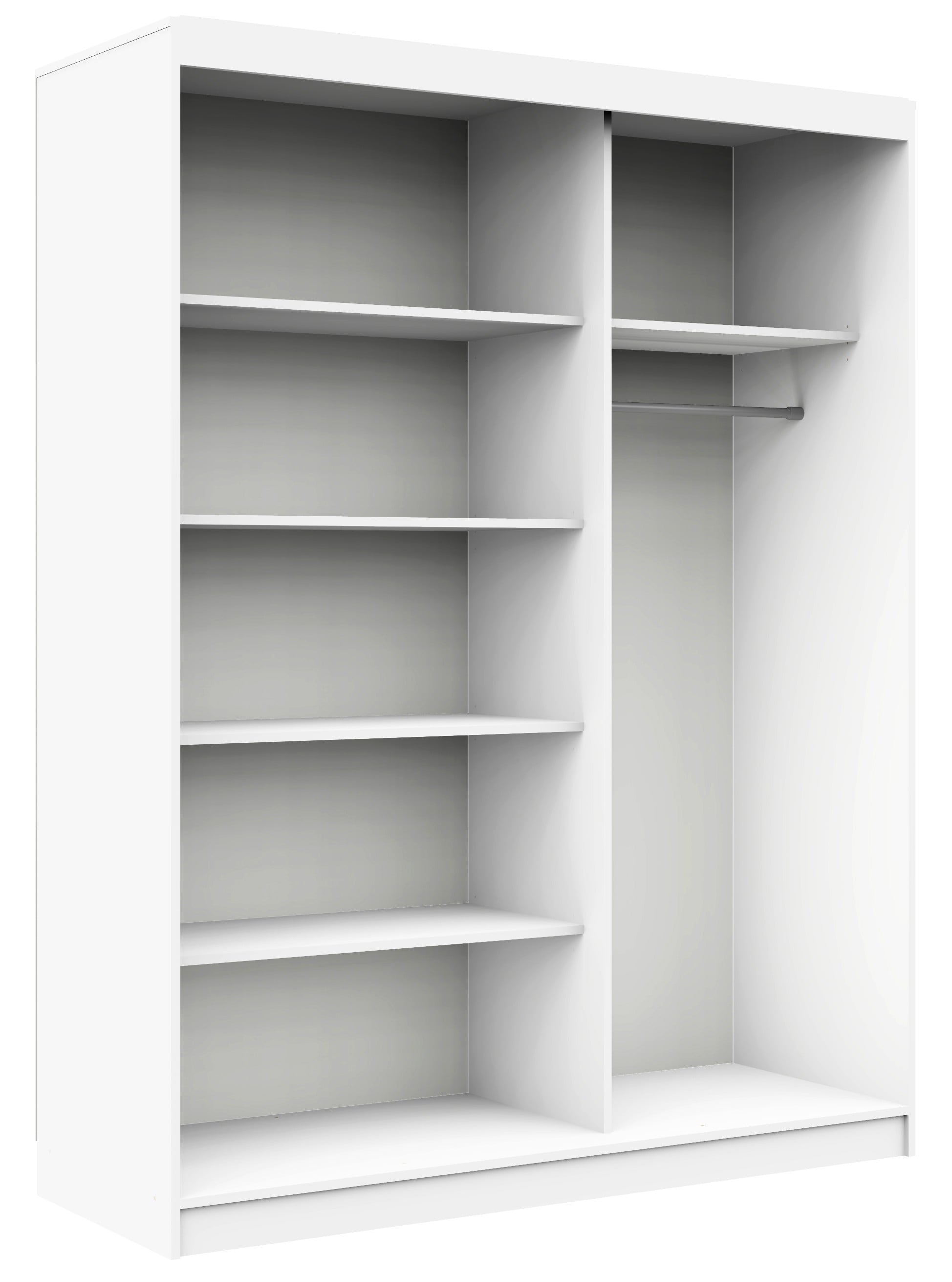 Armadio Scorrevole 150 cm con Specchio — Bianco
