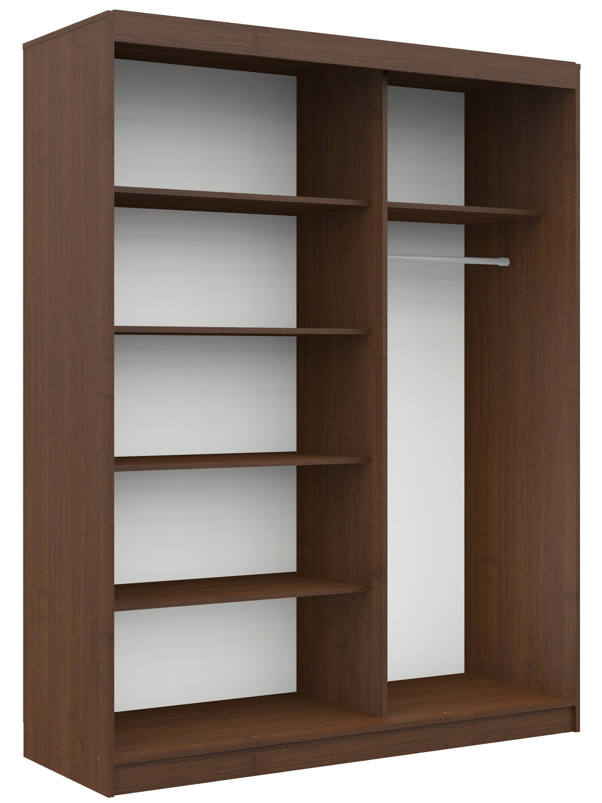 Armadio Scorrevole Nobile 150 cm con Specchio – Wengé/Bianco