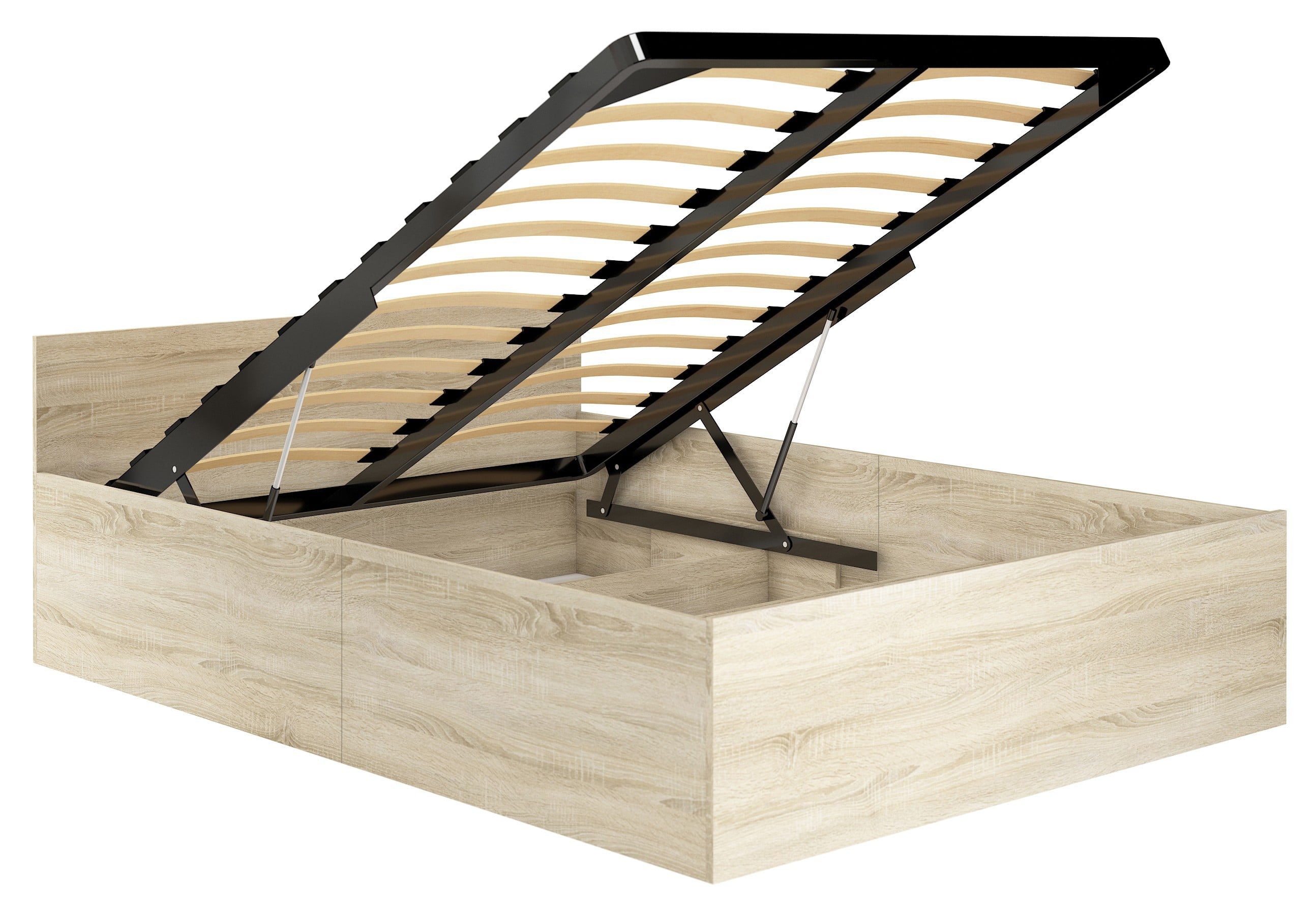 Letto Contenitore 160x200 cm con Rete – Rovere Sonoma