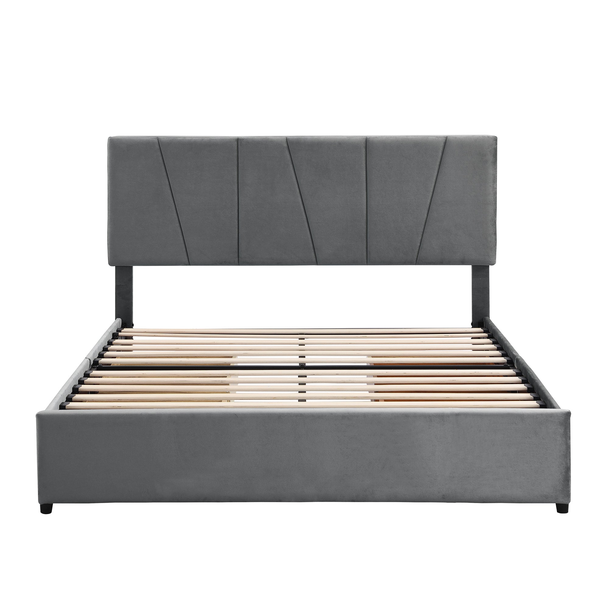 Letto Queen RegalGrey con Cassetti e Testiera Regolabile