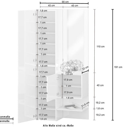Set ingresso KOMPACT da 2 pezzi.