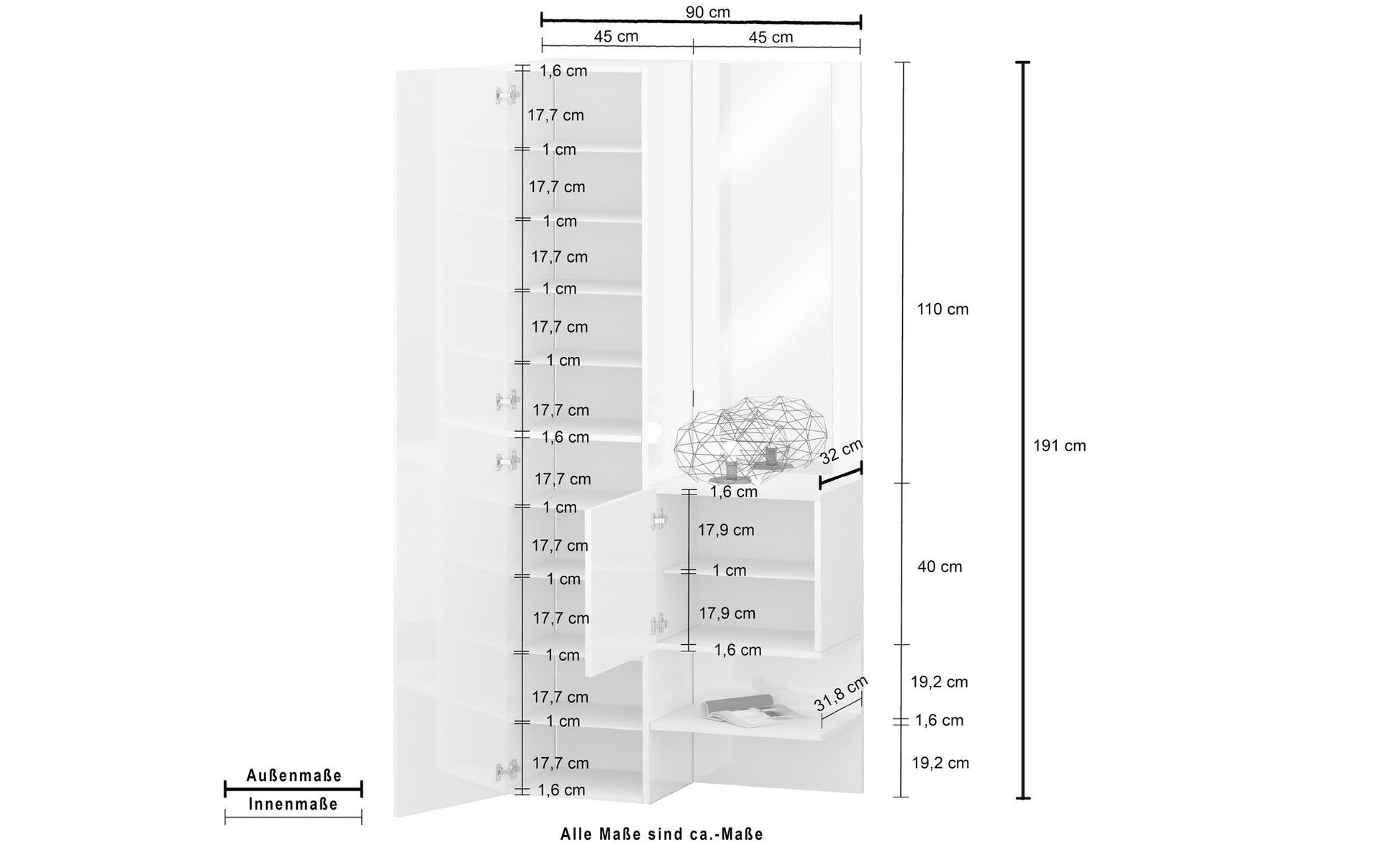 Set ingresso KOMPACT da 2 pezzi.