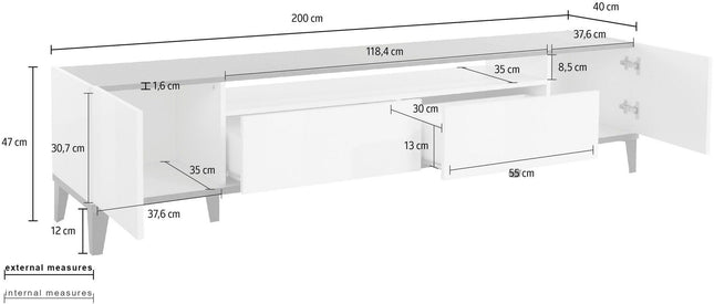 Porta tv SUNRISE 200 cm.