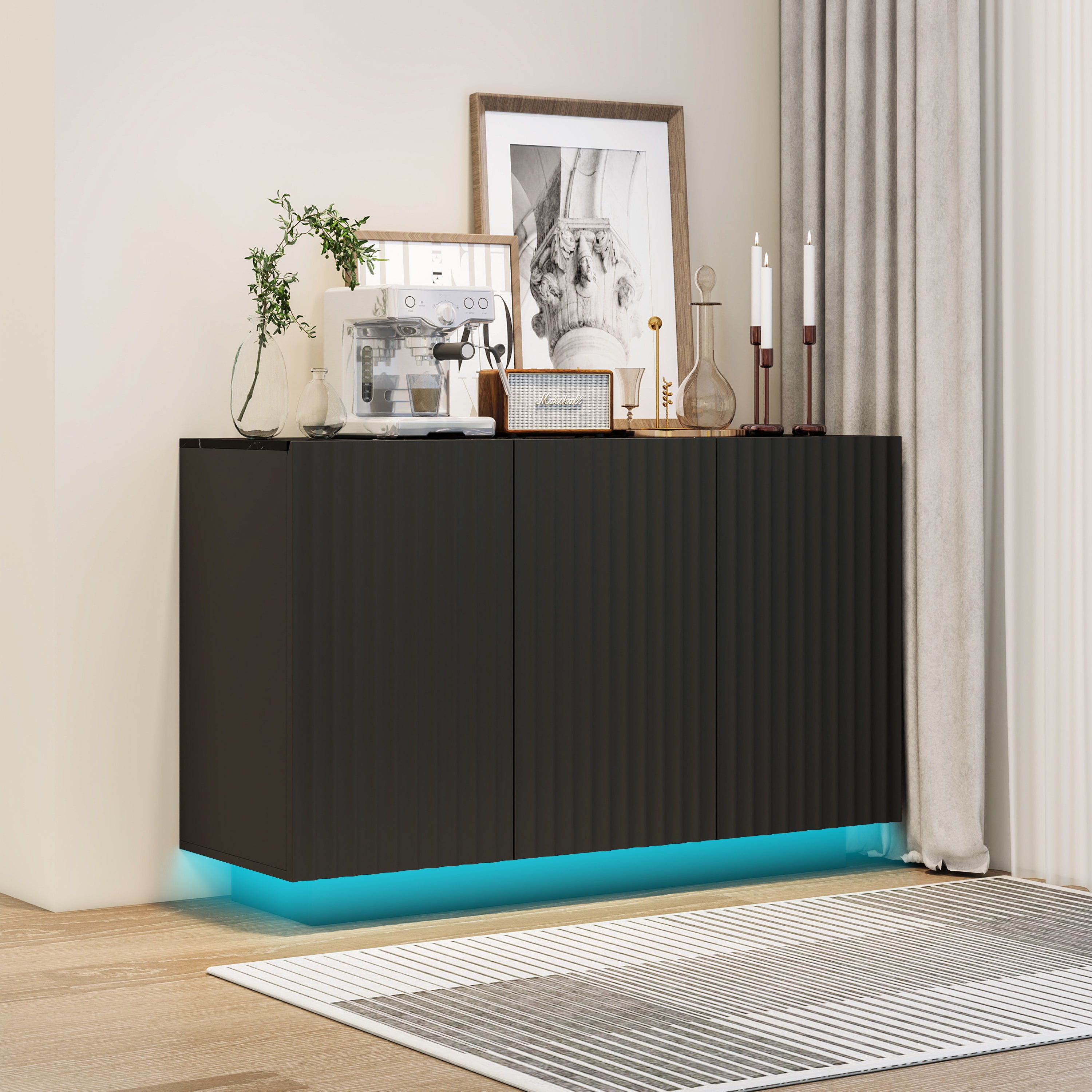 Credenza LED 3 Porte Ripiano Regolabile
