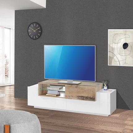 Porta tv NEW CORO 160 cm 1 anta battente + 2 ante a ribalta.
