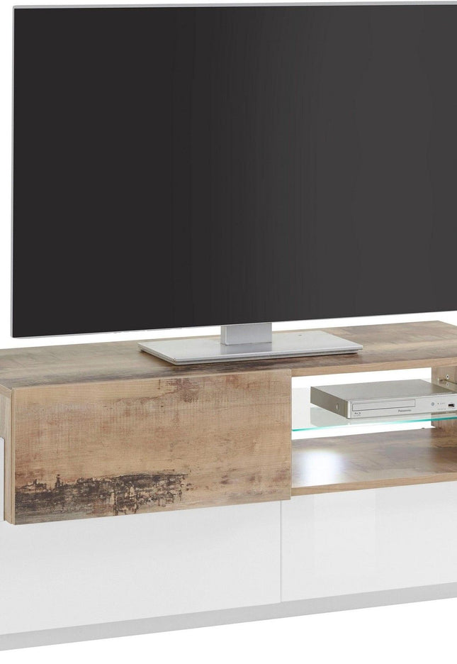 Porta tv NEW CORO 160 cm 1 anta battente + 2 ante a ribalta.