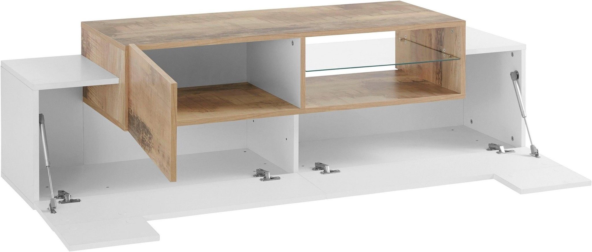 Porta tv NEW CORO 160 cm 1 anta battente + 2 ante a ribalta.