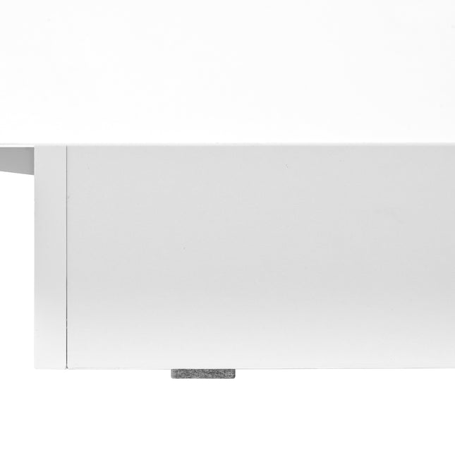 ON-TRANS 31.4 Inches x 31.4 Inches High Gloss Center Table with Sliding Top and Hidden Storage Room – White