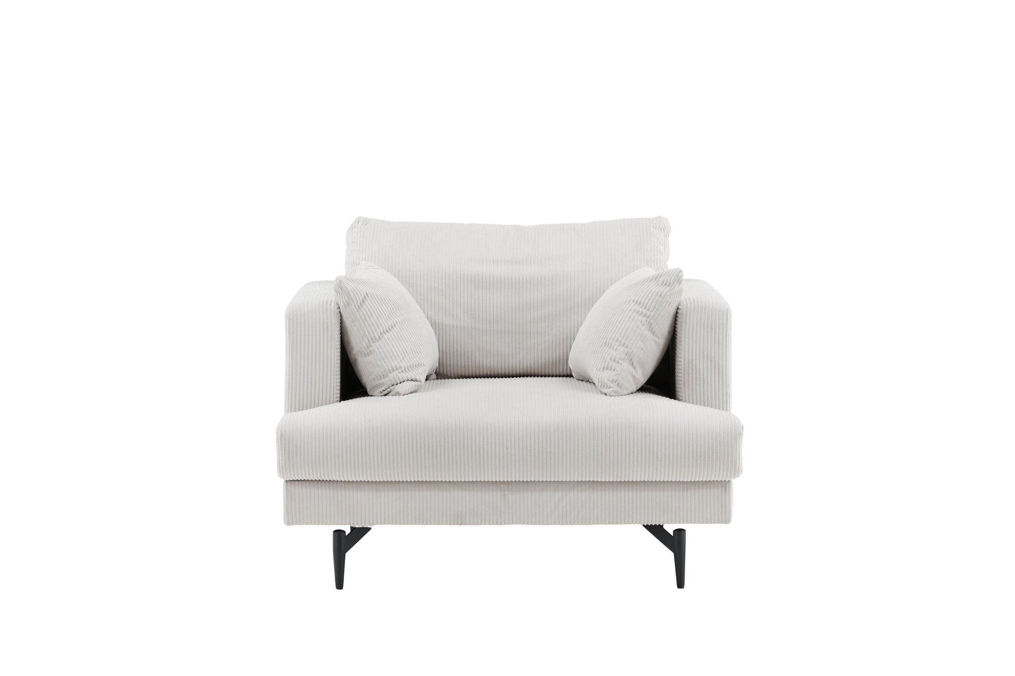 Sofia Single Sofa - Black / Beige Corduroy