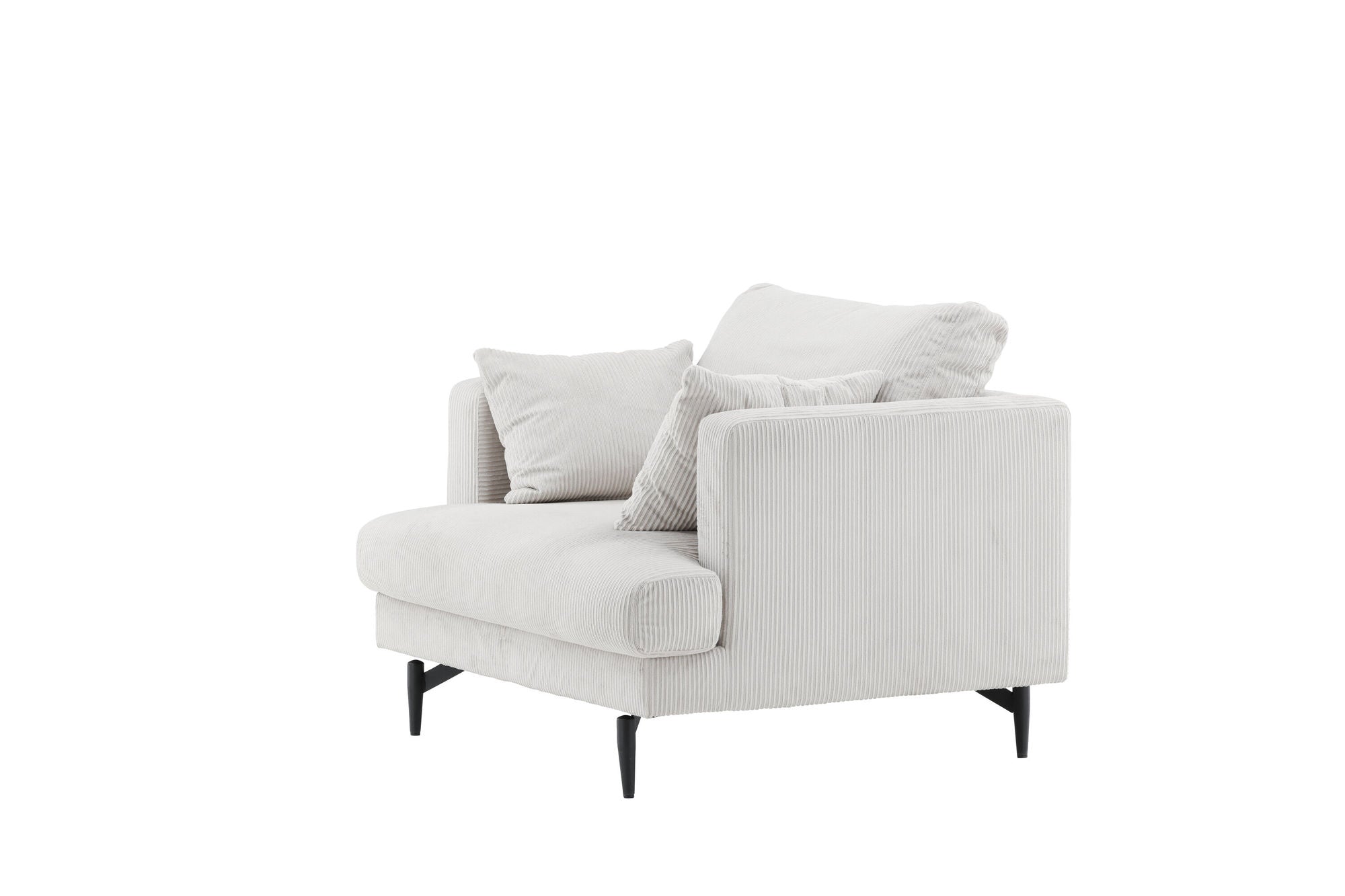 Sofia Single Sofa - Black / Beige Corduroy