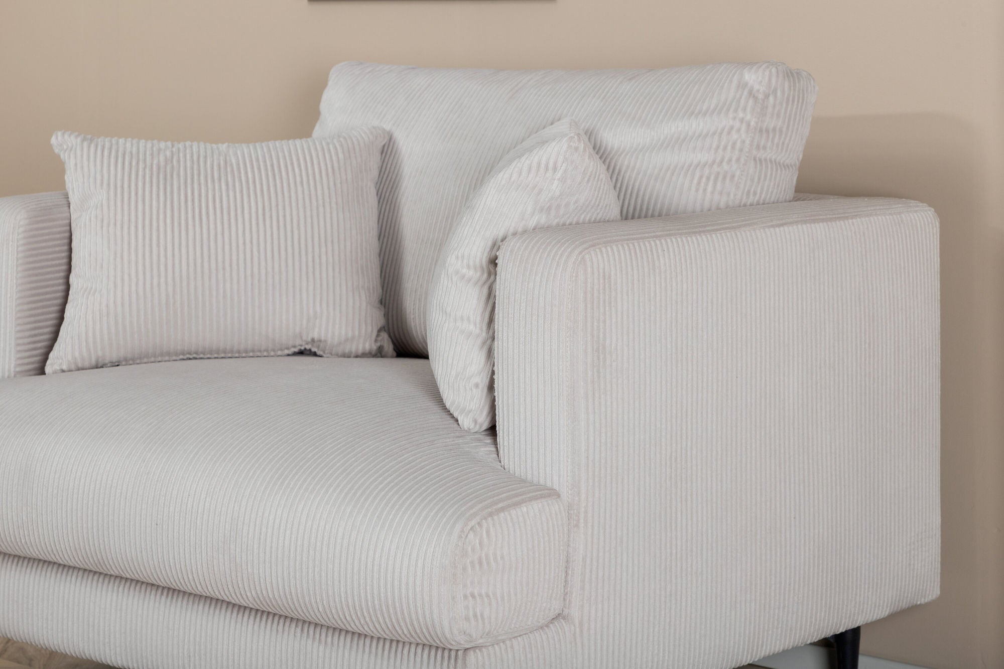 Sofia Single Sofa - Black / Beige Corduroy