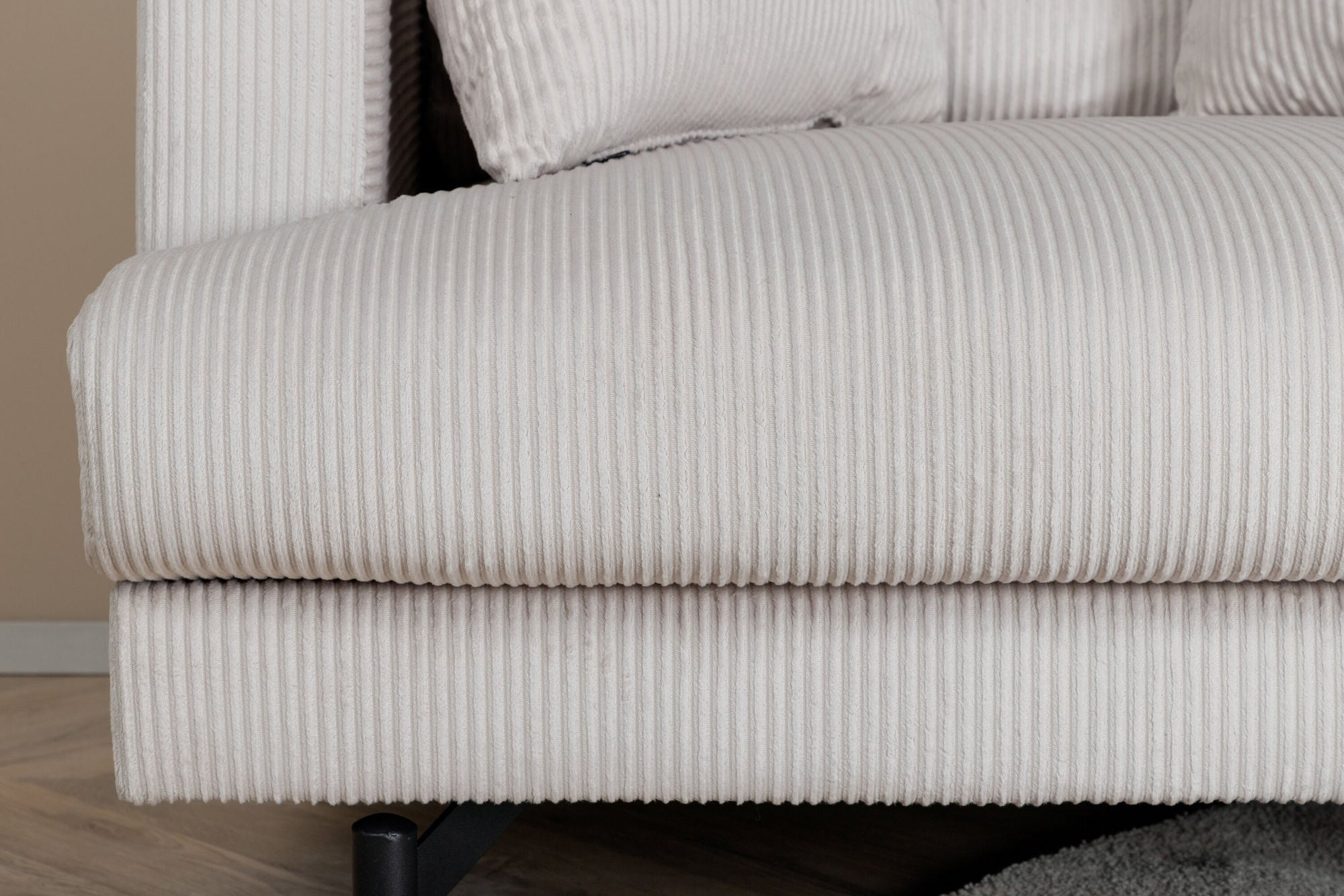 Sofia Single Sofa - Black / Beige Corduroy