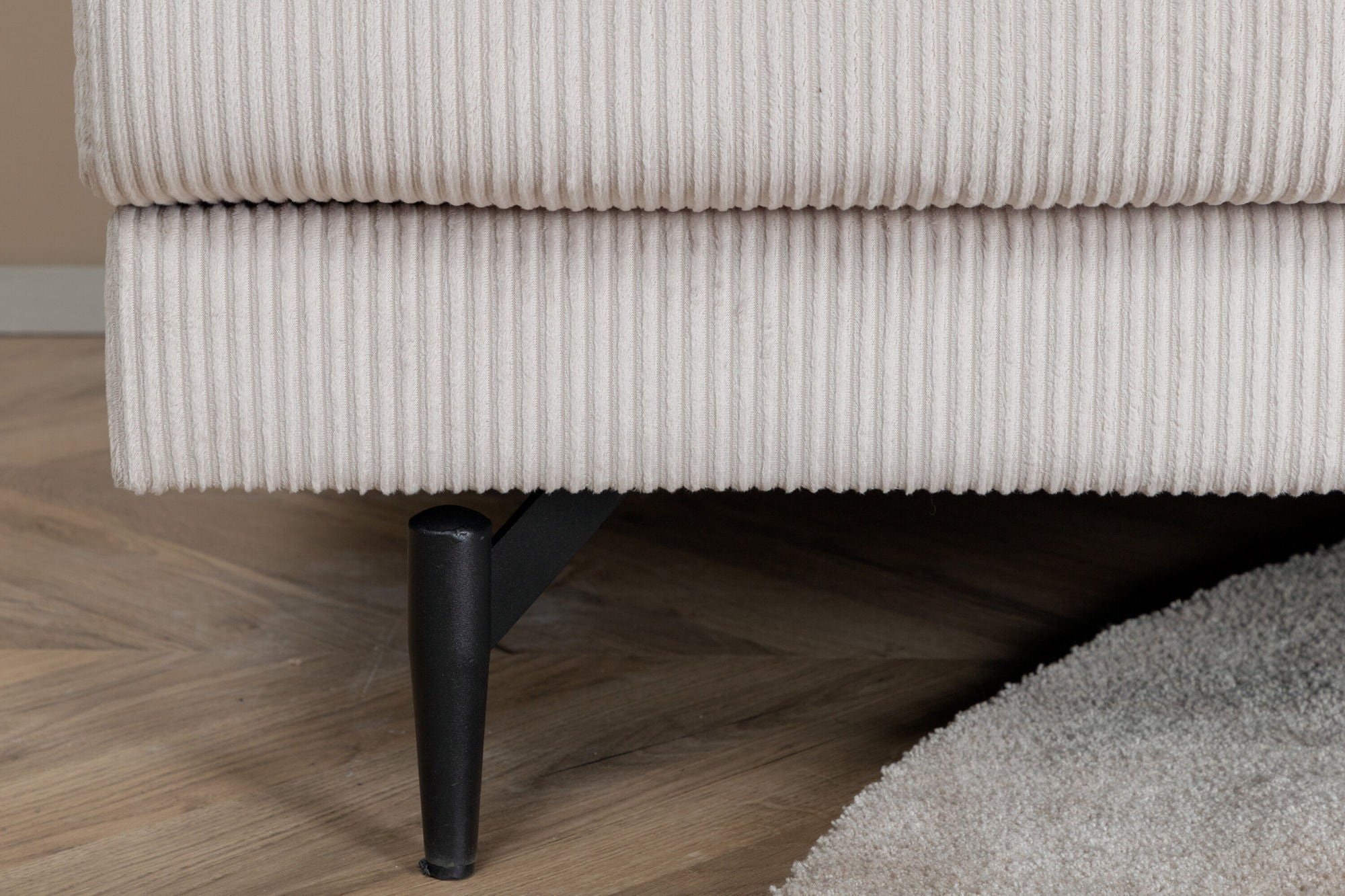 Sofia Single Sofa - Black / Beige Corduroy