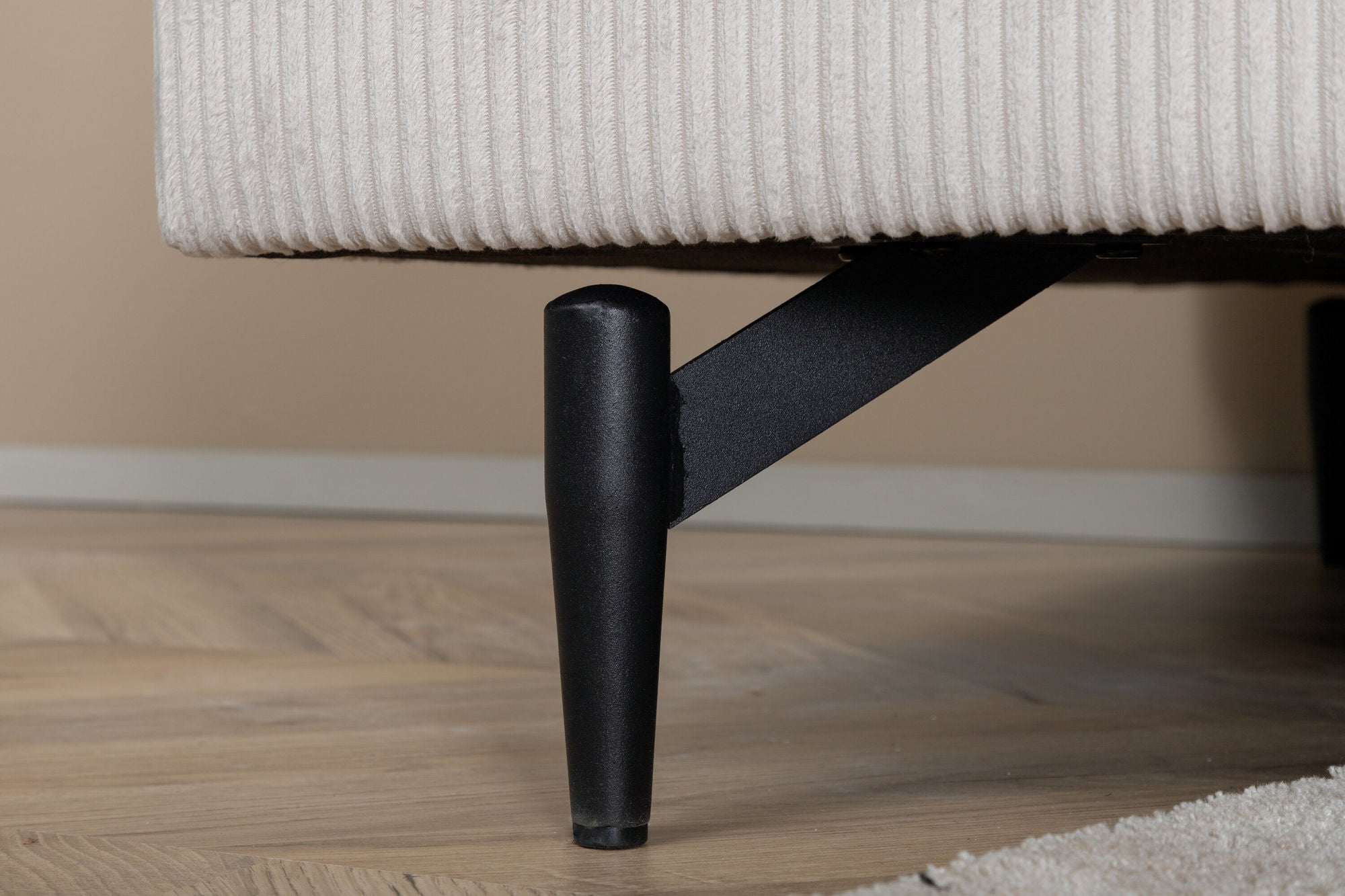 Sofia Single Sofa - Black / Beige Corduroy