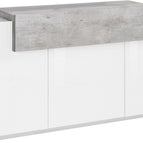 Bianco laccato lucido / Cemento