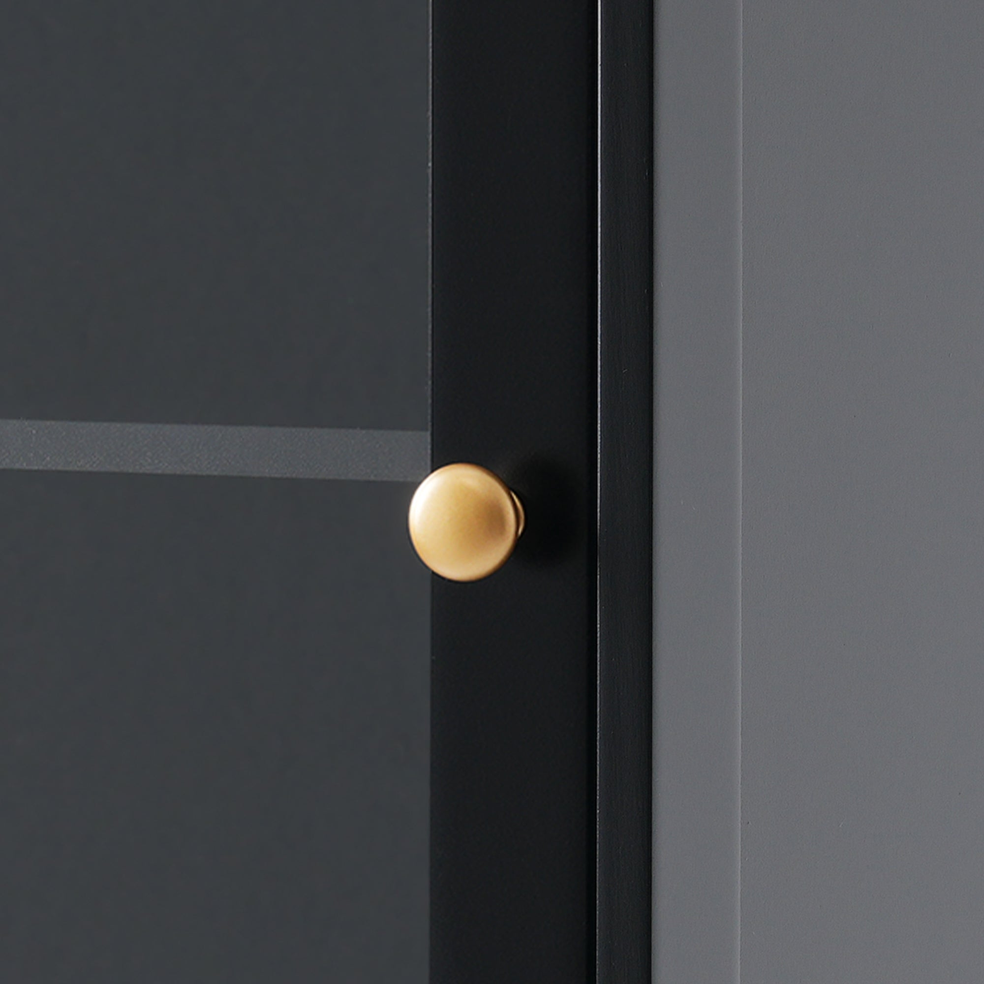 Mobile Bagno Alto Nero con Ante Vetro