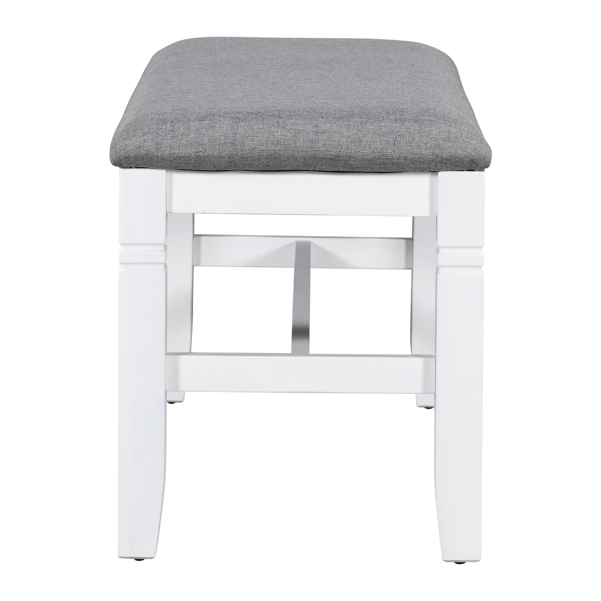 Set Tavolo Pranzo 6 Pezzi Legno Grigio Bianco