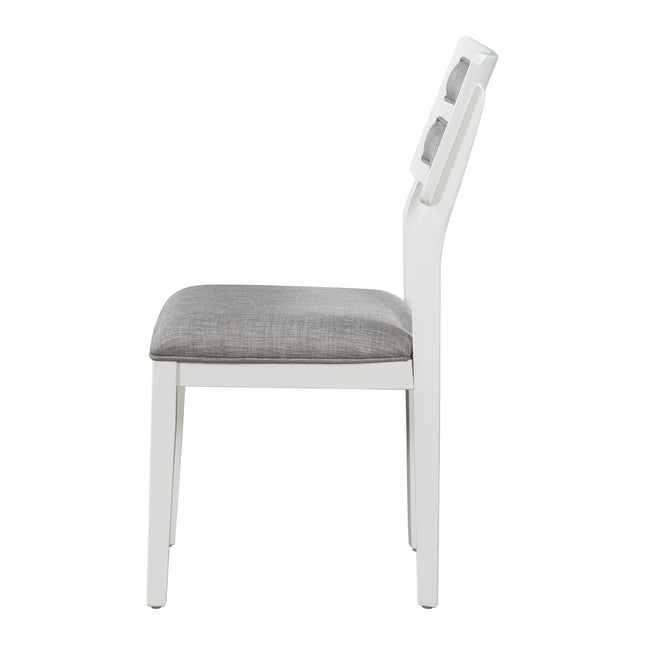 Classic 6-Piece Dining Set, Table, 4 Chairs & Bench (White/Gray)
