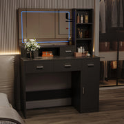 Toeletta Nera con Specchio Smart LED