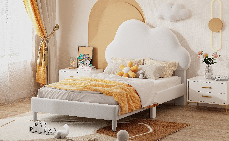 Letto Twin Imbottito Nuvola Velluto Beige