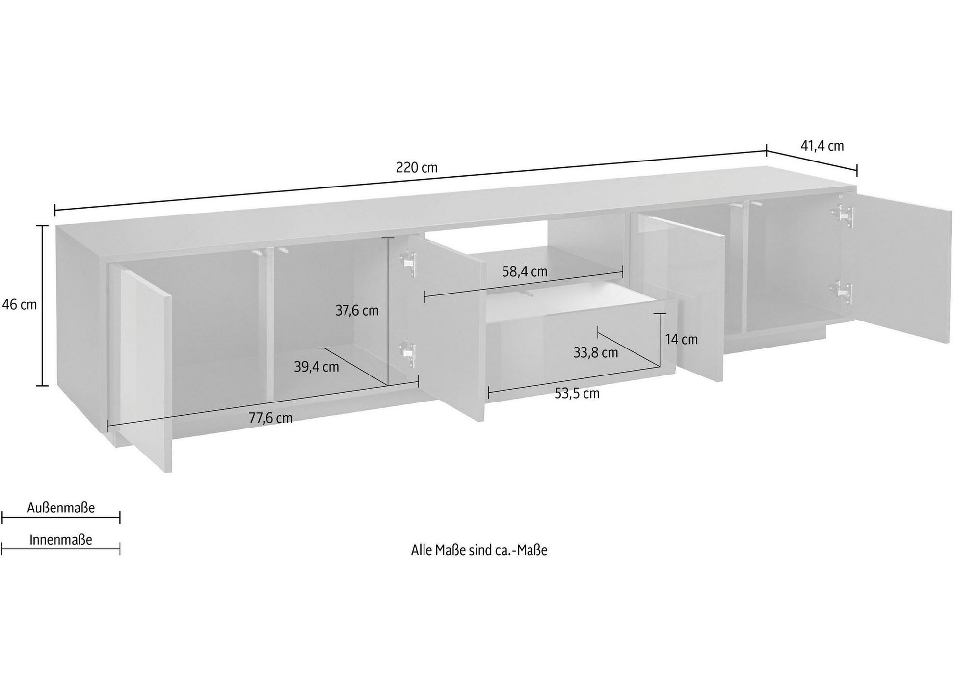 Porta tv BLOOM 220 cm.