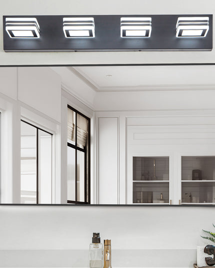 LED Modern Black Vanity Lights – 4-Lights Acrylic Matte Black Bathroom Vanity Lights for Over Mirror Default Title