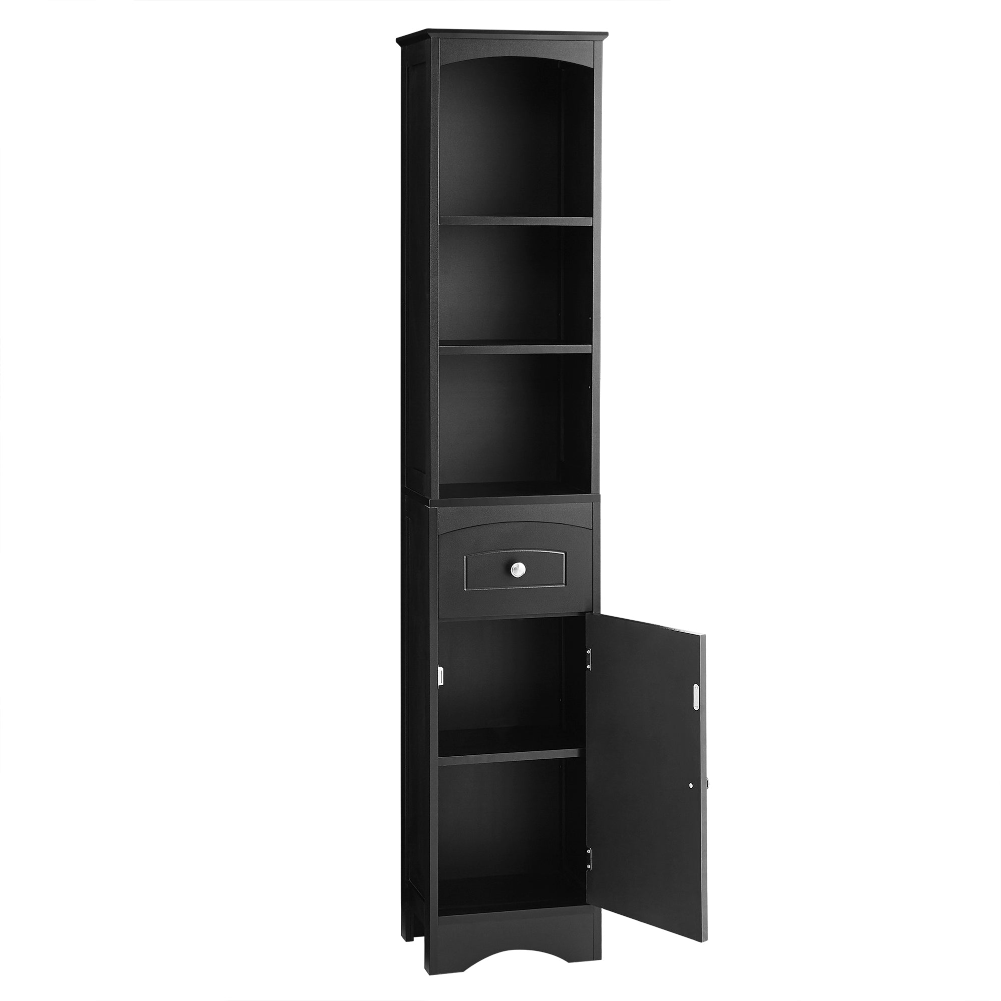 Mobile Bagno Stretto Alto Nero 170cm