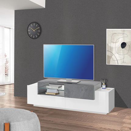 Porta tv NEW CORO 160 cm 1 anta battente + 2 ante a ribalta.