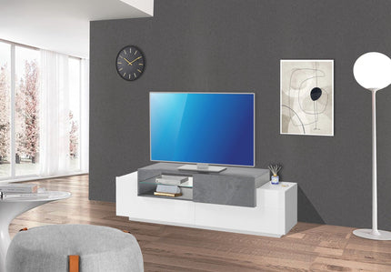 Porta tv NEW CORO 160 cm 1 anta battente + 2 ante a ribalta.
