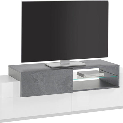 Porta tv NEW CORO 160 cm 1 anta battente + 2 ante a ribalta.