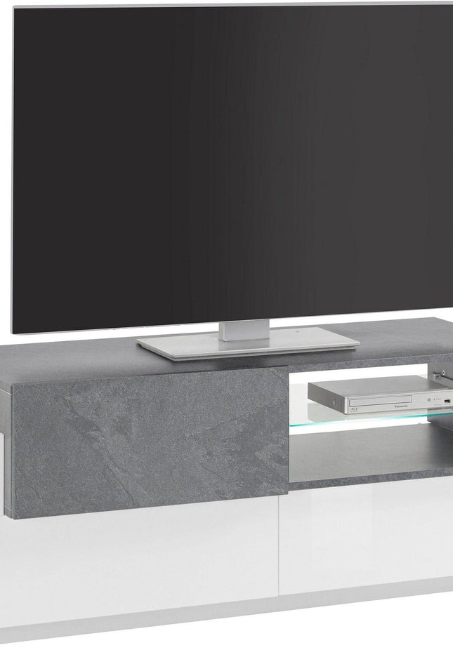 Porta tv NEW CORO 160 cm 1 anta battente + 2 ante a ribalta.