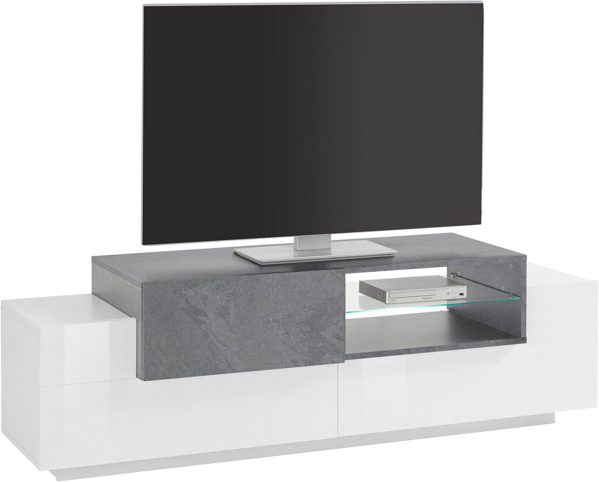 Porta tv NEW CORO 160 cm 1 anta battente + 2 ante a ribalta.